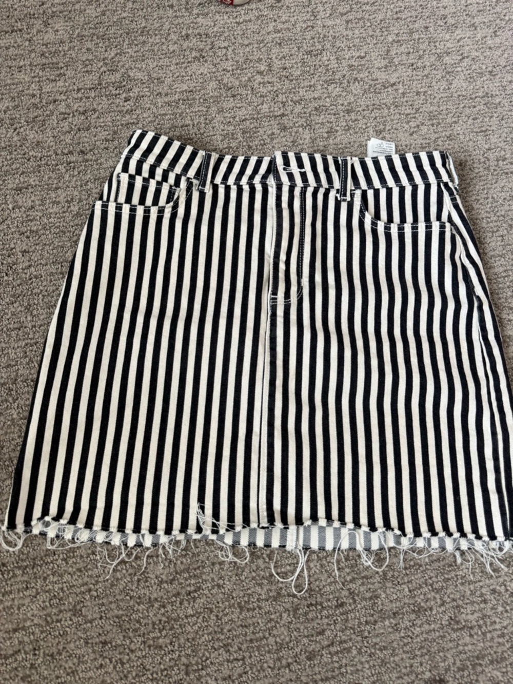 Hollister Black & White Vertical Stripe Mini Skirt